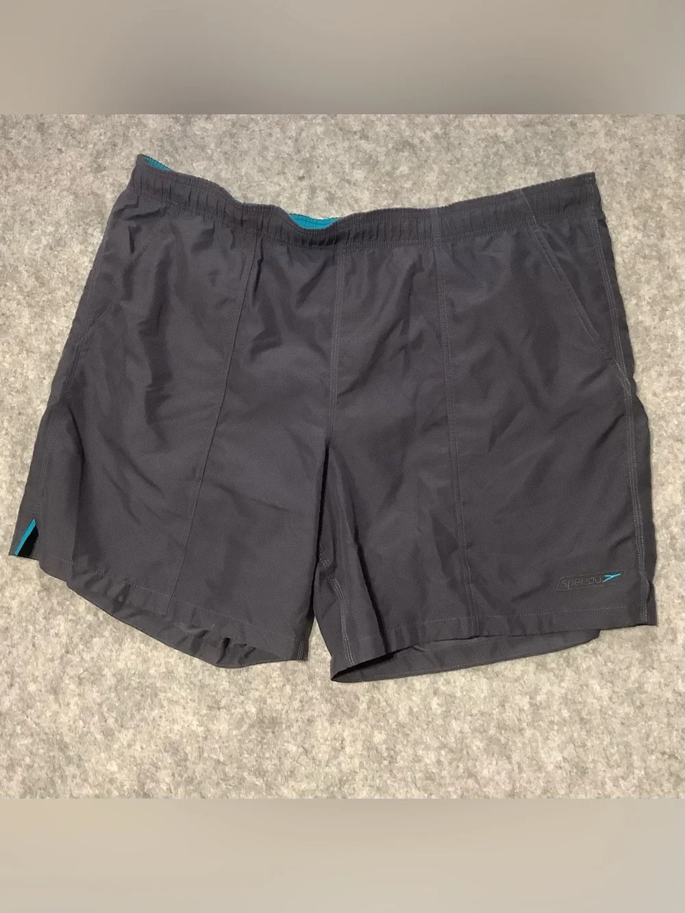 Speedo Black with Teal Swim Trunks XL